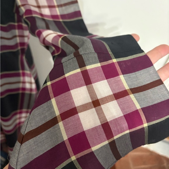 Ann Taylor Loft Plaid Tie Back Dress 12 NWOT - Picture 3 of 9